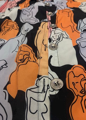 Çok Renkli Avant-Garde Desenli Gömlek - Görsel 2