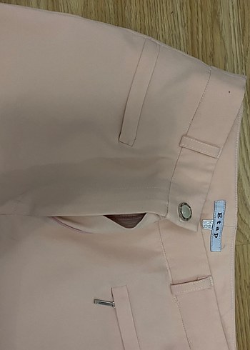 Pudra Midi Kadın Kumaş Pantolon - Görsel 2