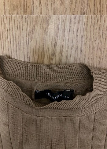 Bej Kadın Uzun Kollu Fit Triko - Görsel 2