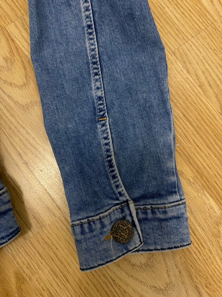 Düğmeli Mavi Kadın Denim Ceket - Görsel 2