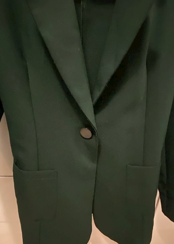 Düğmeli haki Kadın Blazer Ceket - Görsel 4