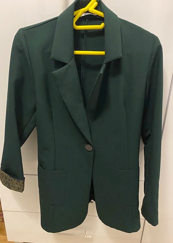 Düğmeli haki Kadın Blazer Ceket - Görsel 6