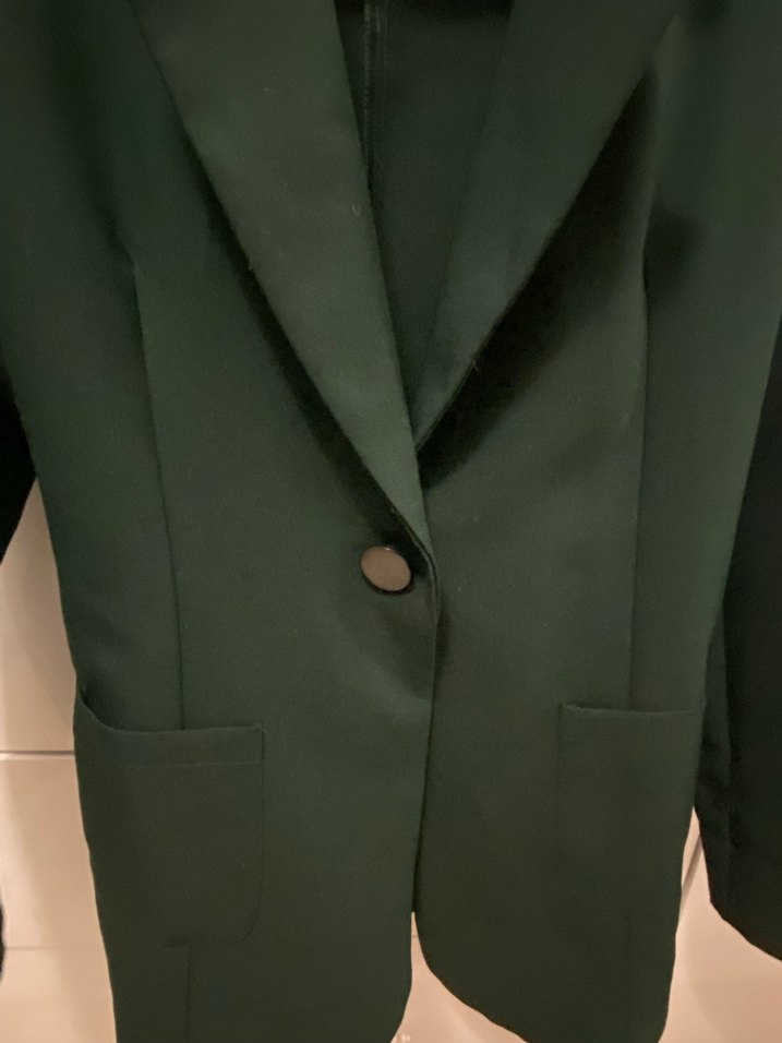 Düğmeli haki Kadın Blazer Ceket - Görsel 4