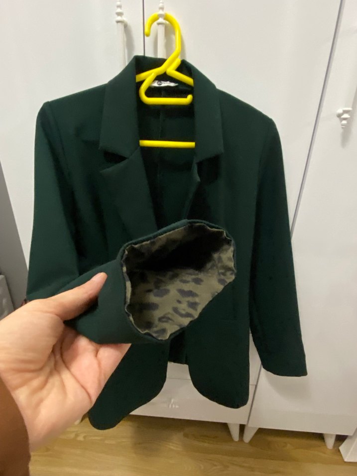 Düğmeli haki Kadın Blazer Ceket - Görsel 3