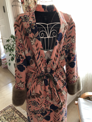 Zara kimono çiçekli kürklü 