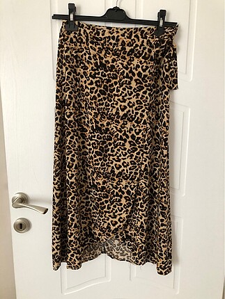 Leopar pareo zarf envelop etek