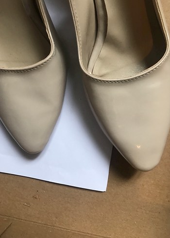 Bej Tokalı Stiletto Kadın Ofis Ayakkabısı - Görsel 3