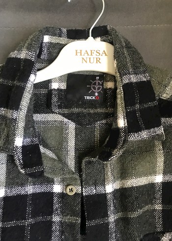 Gri Ekose Düğmeli Kadın Gömlek - Görsel 2