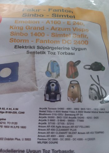 Beyaz Elektrikli Süpürge Toz Torbası 5'li - Görsel 7