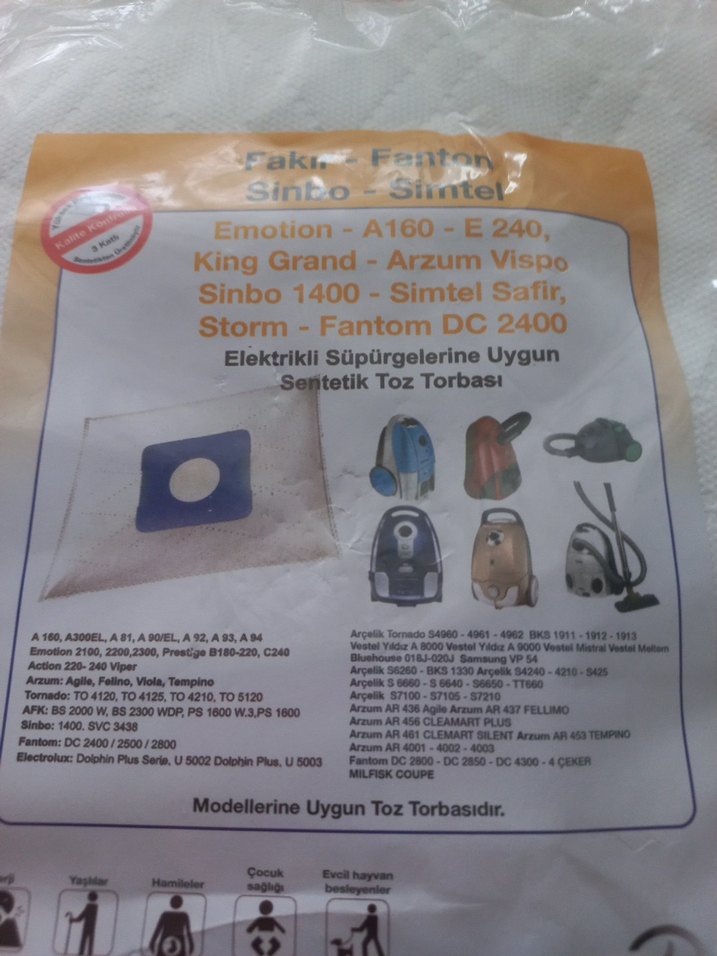 Beyaz Elektrikli Süpürge Toz Torbası 5'li - Görsel 2