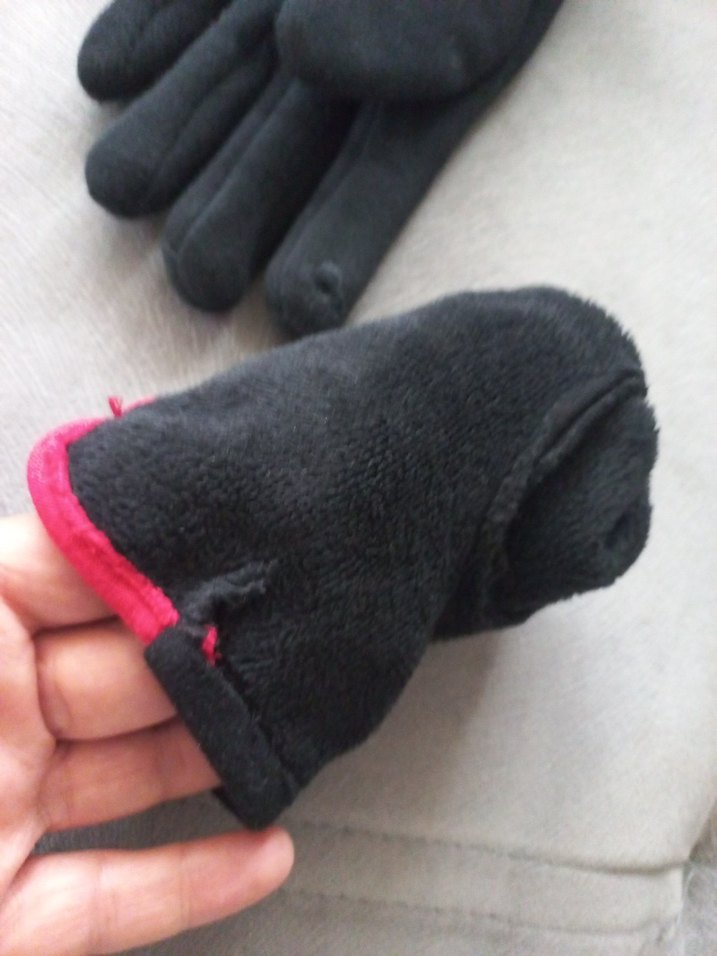 Kırmızı Fiyonk Detaylı Siyah Kadın Eldiven - Görsel 2