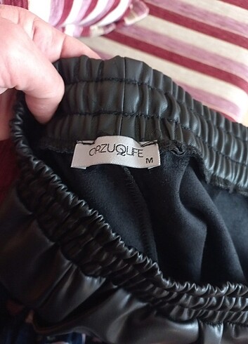 Bayan deri pantolon yüksek bel - Görsel 6