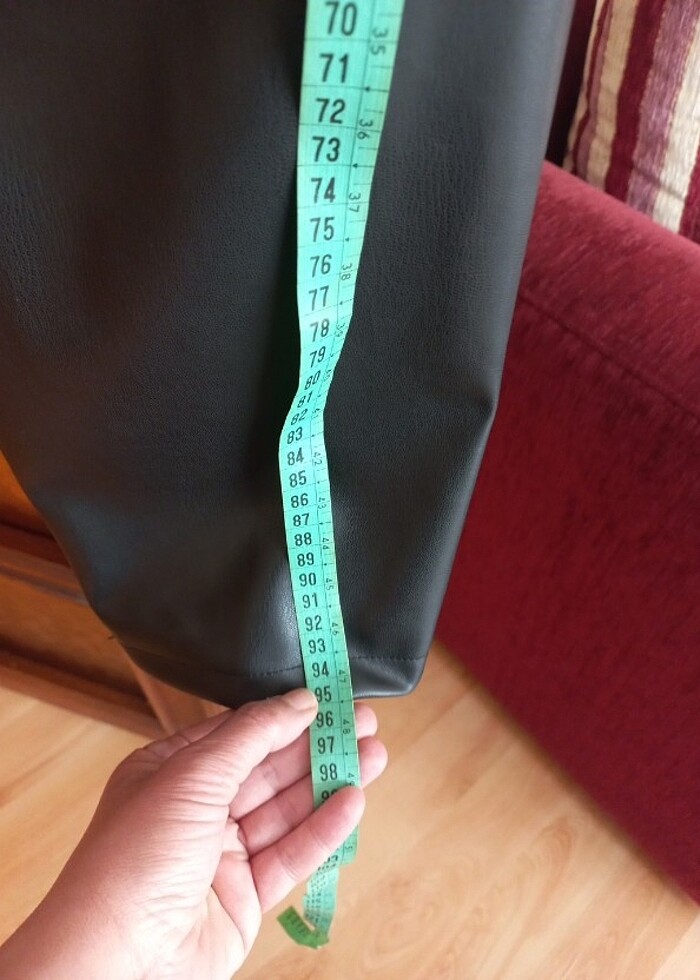 Bayan deri pantolon yüksek bel - Görsel 4