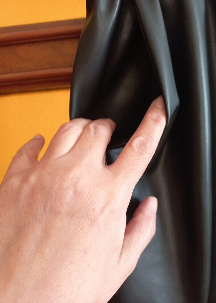 Bayan deri pantolon yüksek bel - Görsel 2