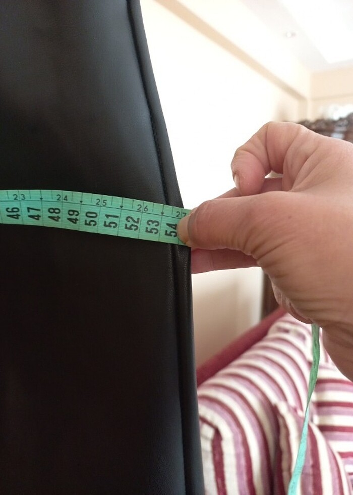 Bayan deri pantolon yüksek bel - Görsel 3