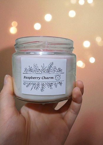Beden kırmızı Renk Raspberry Charm El Yapımı Kokulu Soya Mum