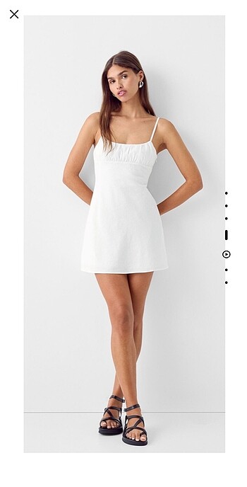 Bershka keten mini elbise