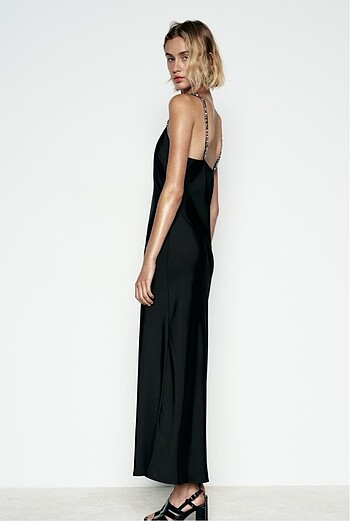 Zara saten elbise