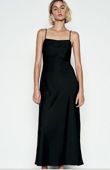 Zara saten elbise