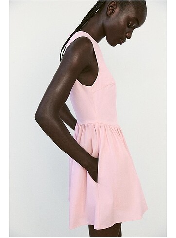 xs Beden Zara pembe elbise