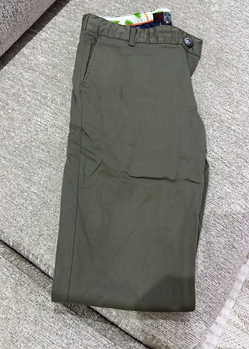 Erkek Haki Kemerli Regular Fit Pantolon - Görsel 2