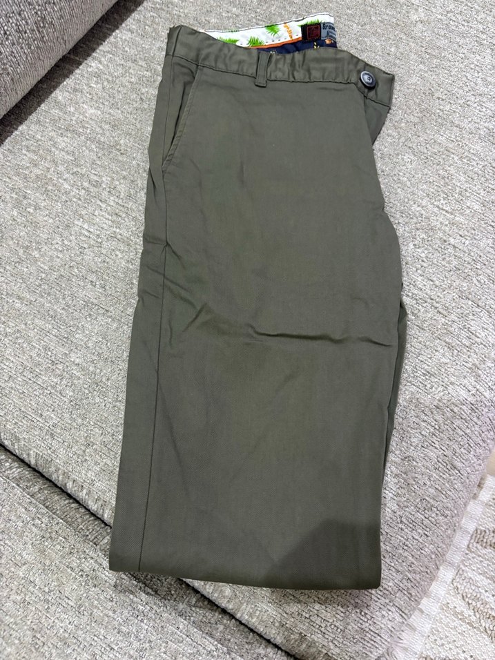 Erkek Haki Kemerli Regular Fit Pantolon - Görsel 2