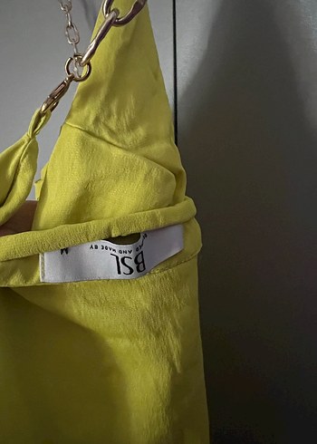 BSL FASHION Sarı Drapeli Etno Desenli Mini Monokini