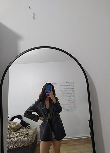 m Beden Deri blazer