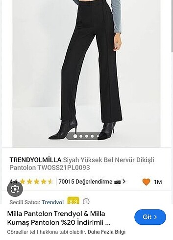 Trendyol & Milla Siyah milla kumaş pantolon 