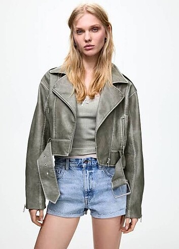 Pull and Bear biker deri ceket