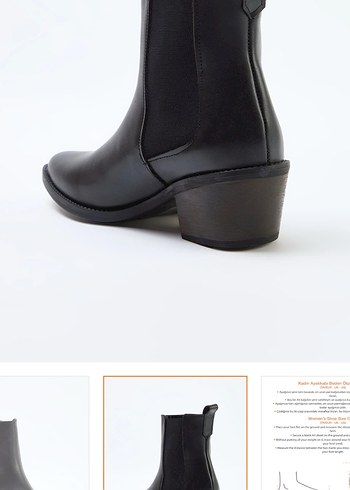 Siyah Blok Topuklu Kadın Bot - Görsel 5