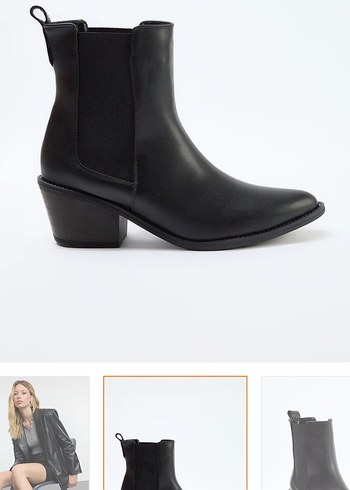 Siyah Blok Topuklu Kadın Bot - Görsel 3