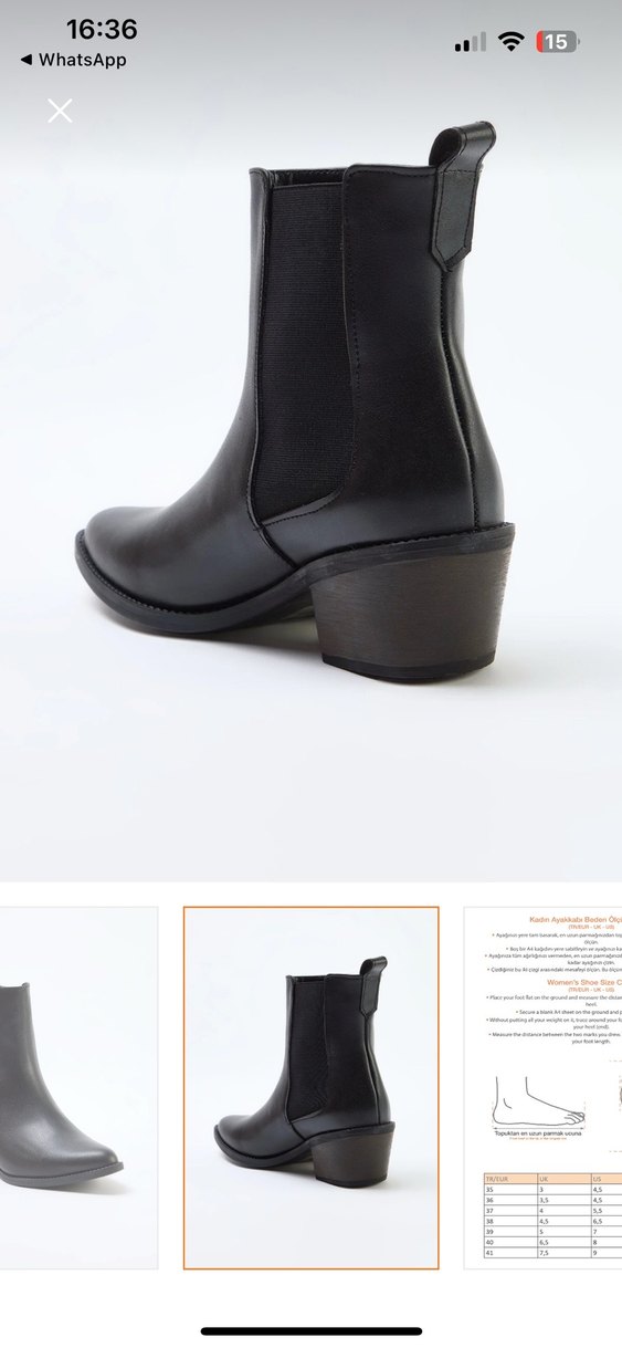 Siyah Blok Topuklu Kadın Bot - Görsel 5