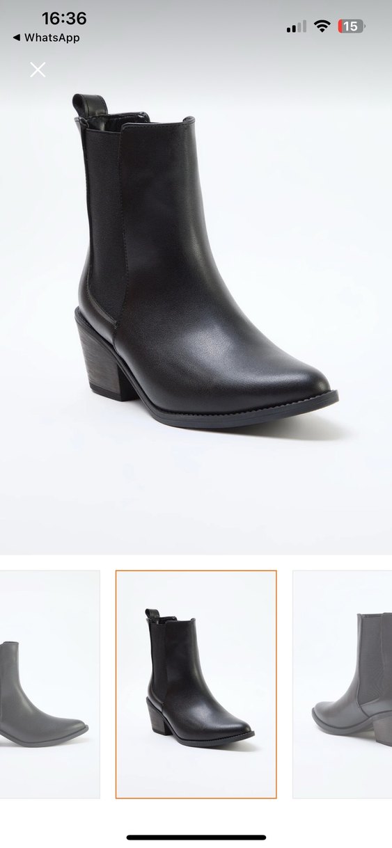 Siyah Blok Topuklu Kadın Bot - Görsel 4