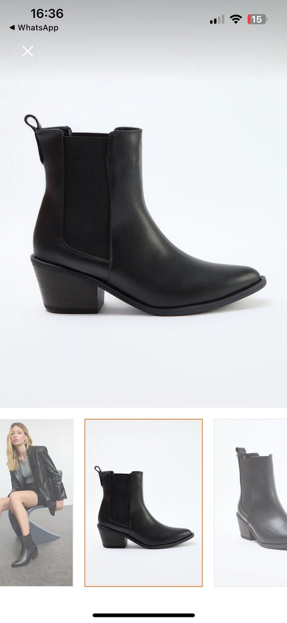 Siyah Blok Topuklu Kadın Bot - Görsel 3