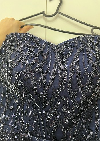 FULL TAŞ İŞLEME BALIK NİŞANLIK ABİYE ELBİSE - Görsel 8