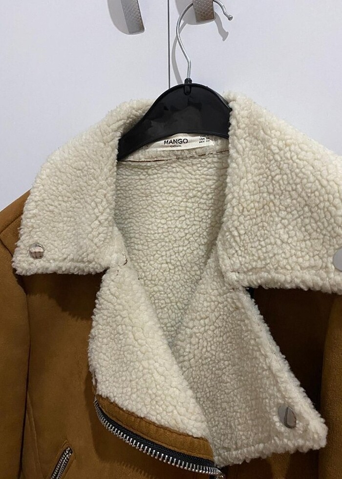 Mango Süet Kürklü Ceket  - Görsel 2