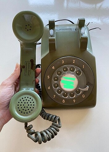 Tasarımcı Ahizeli Çevirmeli Vintage Dekor Telefon 