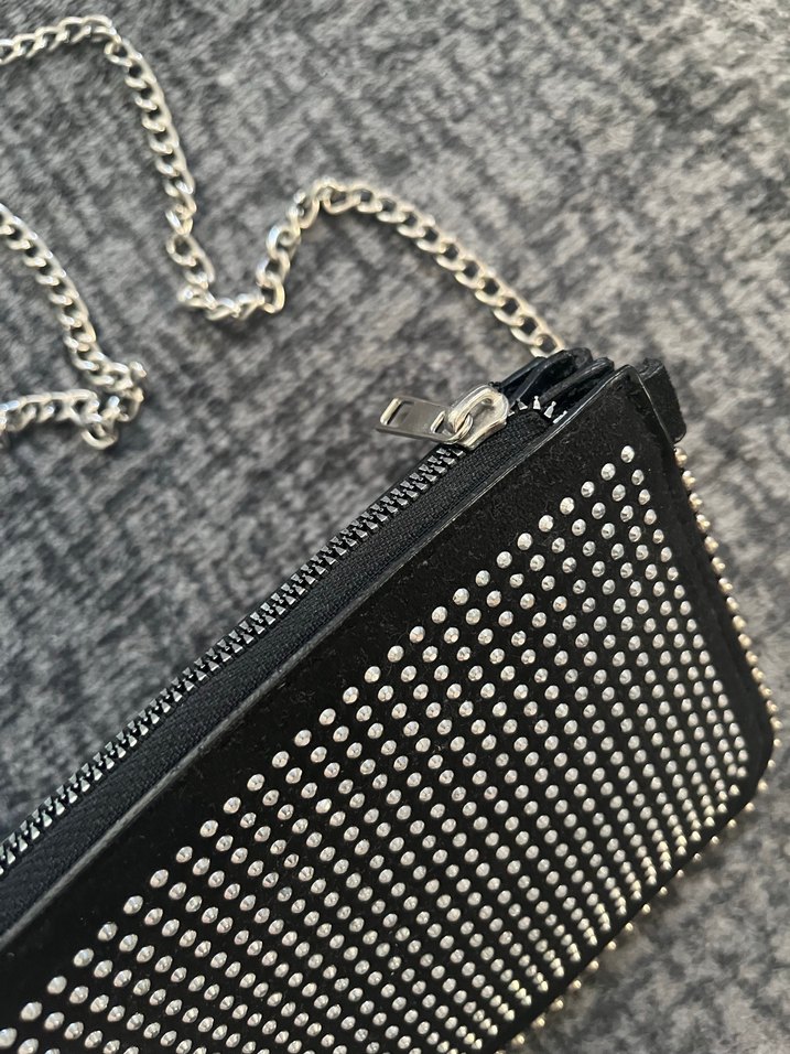 Gri Yılan Desenli Zincir Detaylı Kadın Çanta - Görsel 4