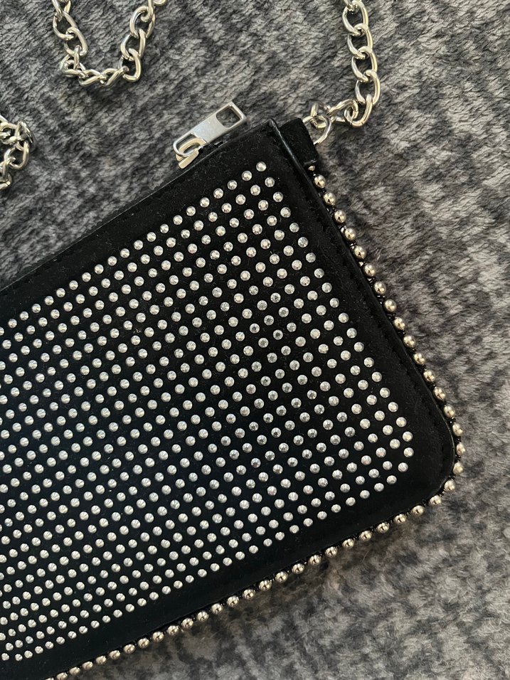 Gri Yılan Desenli Zincir Detaylı Kadın Çanta - Görsel 2