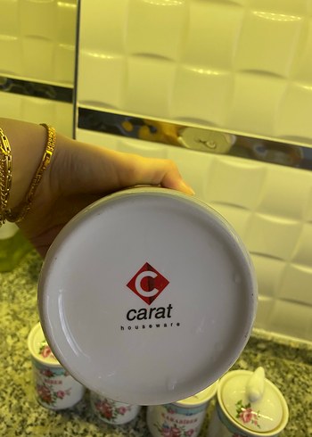 Beden Renk Pastel Renkli Çiçek Desenli Mutfak Baharat Seti