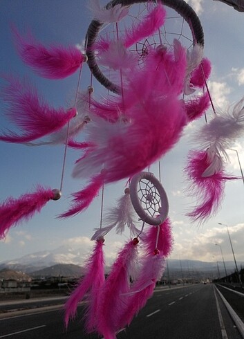  Beden pembe Renk Pembe dreamcatcher rüzgar çanı