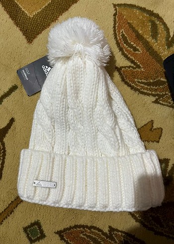 Beyaz Örgü Kadın Bere Adidas - Görsel 2