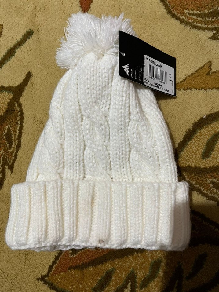 Beyaz Örgü Kadın Bere Adidas - Görsel 3