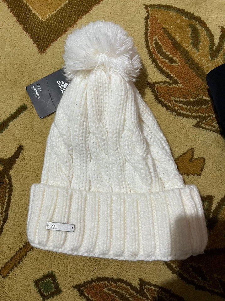 Beyaz Örgü Kadın Bere Adidas - Görsel 2