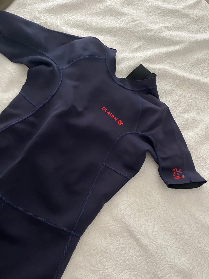 Unisex Lacivert Fermuarlı Yüzücü Mayo - Görsel 3