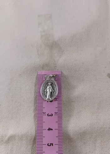 aesthetic vintage gümüş kaplama charmlı meryem ana kolye - Görsel 3