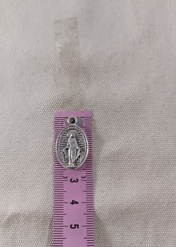 aesthetic vintage gümüş kaplama charmlı meryem ana kolye - Görsel 4