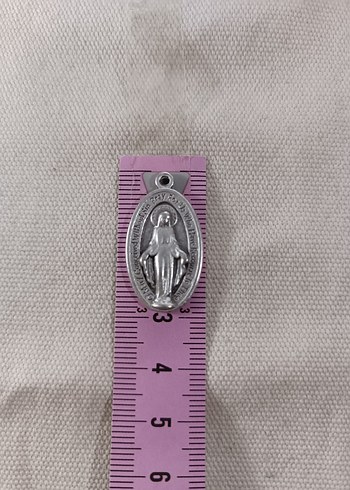 aesthetic vintage gümüş kaplama charmlı meryem ana kolye - Görsel 5