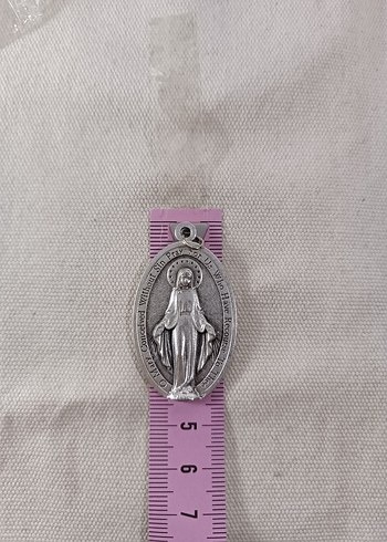 aesthetic vintage gümüş kaplama charmlı meryem ana kolye - Görsel 6